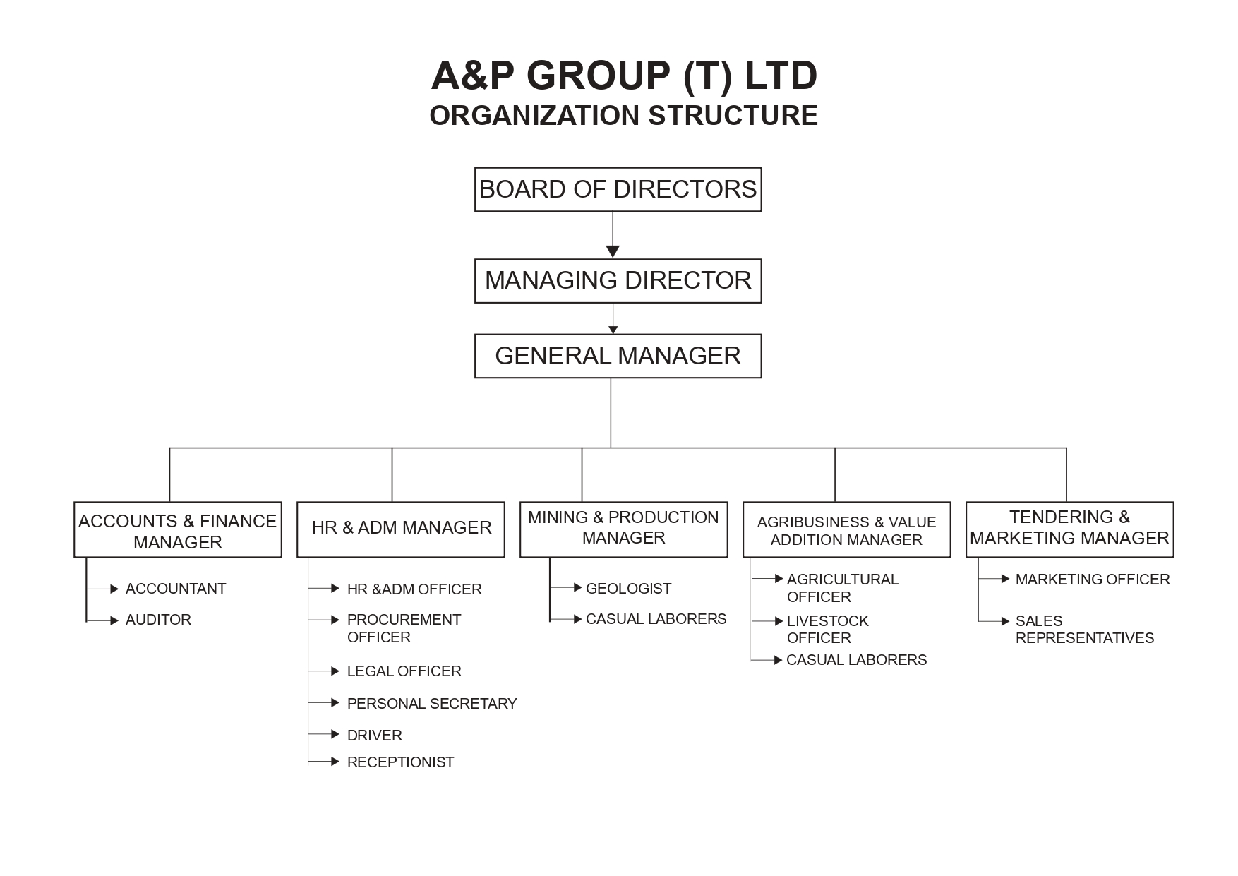 A&P Group Organization Structure